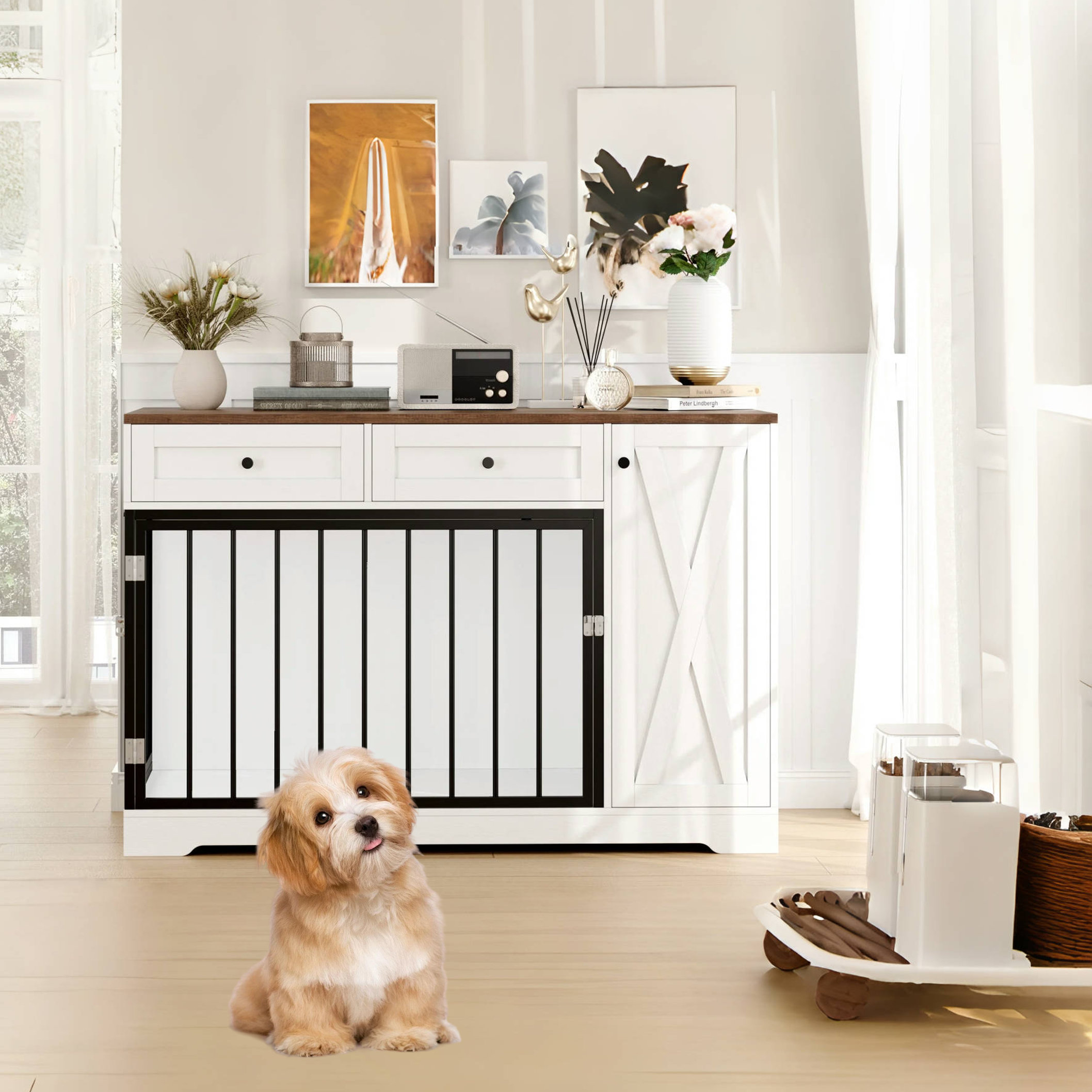 Archie &amp; Oscar™ Ansel 47.2" Dog Crate Furniture with Drawers &amp; Reviews ...